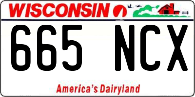 WI license plate 665NCX