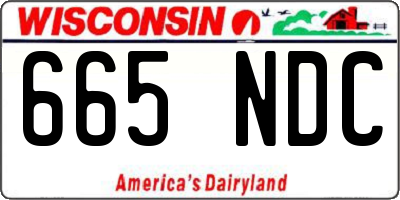 WI license plate 665NDC