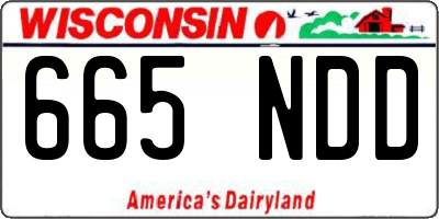 WI license plate 665NDD