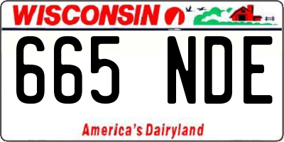 WI license plate 665NDE