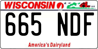 WI license plate 665NDF