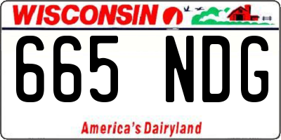 WI license plate 665NDG