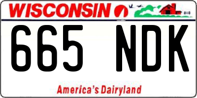 WI license plate 665NDK