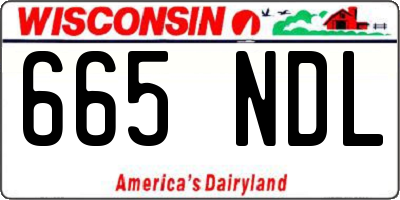 WI license plate 665NDL