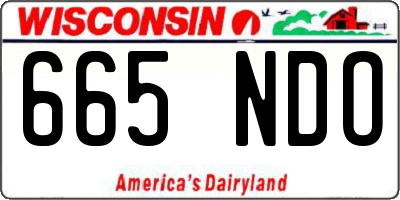 WI license plate 665NDO