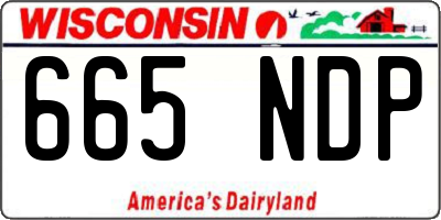 WI license plate 665NDP