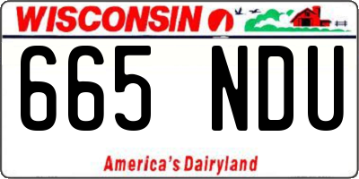 WI license plate 665NDU