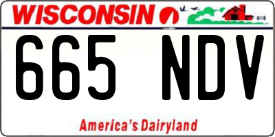WI license plate 665NDV