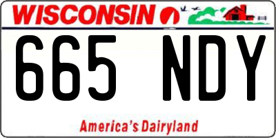 WI license plate 665NDY