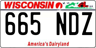WI license plate 665NDZ