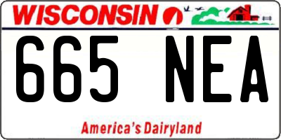 WI license plate 665NEA