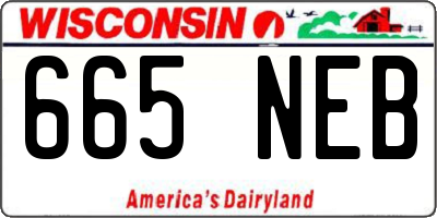 WI license plate 665NEB