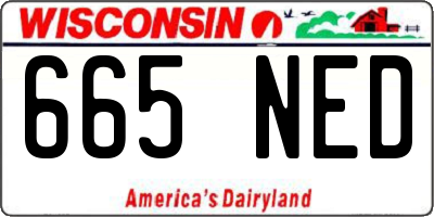 WI license plate 665NED