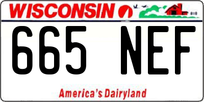 WI license plate 665NEF