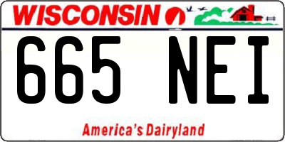 WI license plate 665NEI