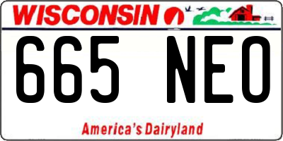 WI license plate 665NEO