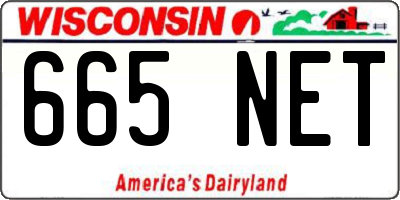 WI license plate 665NET