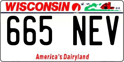 WI license plate 665NEV