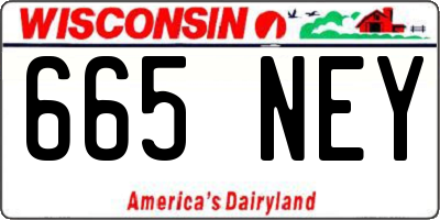 WI license plate 665NEY