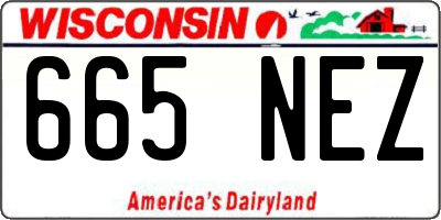 WI license plate 665NEZ