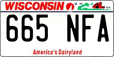 WI license plate 665NFA