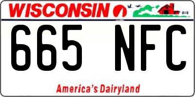 WI license plate 665NFC