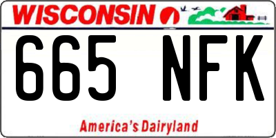 WI license plate 665NFK