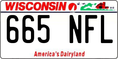 WI license plate 665NFL