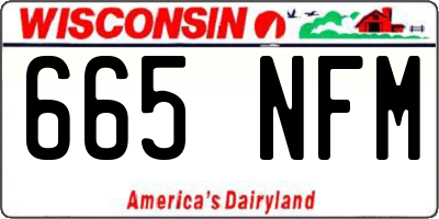 WI license plate 665NFM