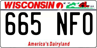 WI license plate 665NFO