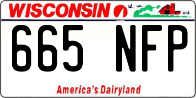 WI license plate 665NFP