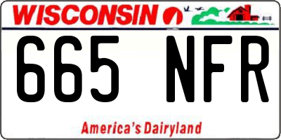 WI license plate 665NFR