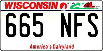 WI license plate 665NFS
