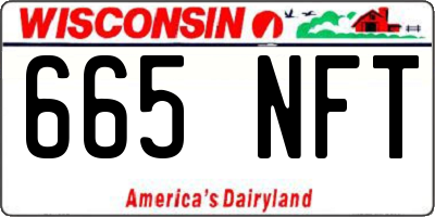 WI license plate 665NFT