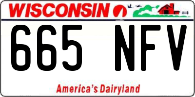 WI license plate 665NFV