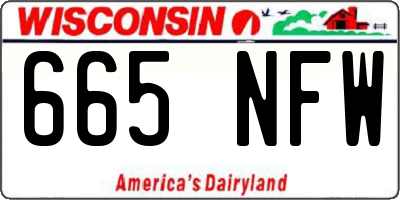 WI license plate 665NFW