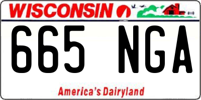 WI license plate 665NGA