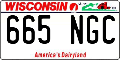 WI license plate 665NGC