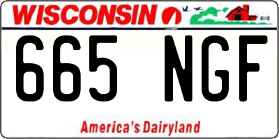 WI license plate 665NGF