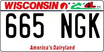 WI license plate 665NGK