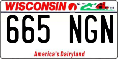 WI license plate 665NGN