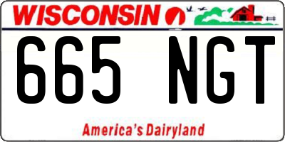 WI license plate 665NGT