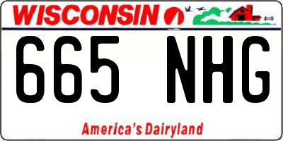 WI license plate 665NHG