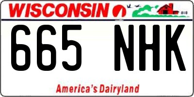 WI license plate 665NHK