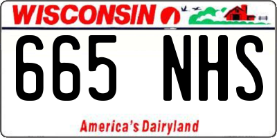 WI license plate 665NHS