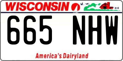 WI license plate 665NHW