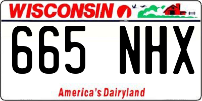 WI license plate 665NHX