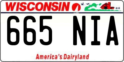 WI license plate 665NIA
