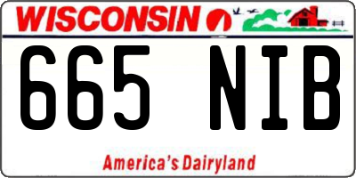 WI license plate 665NIB