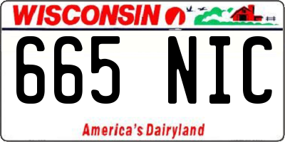 WI license plate 665NIC